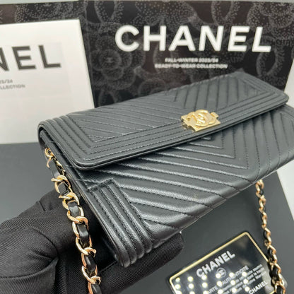 051124-24 Auth CHANEL CF CC Classic Long Flap Wallet