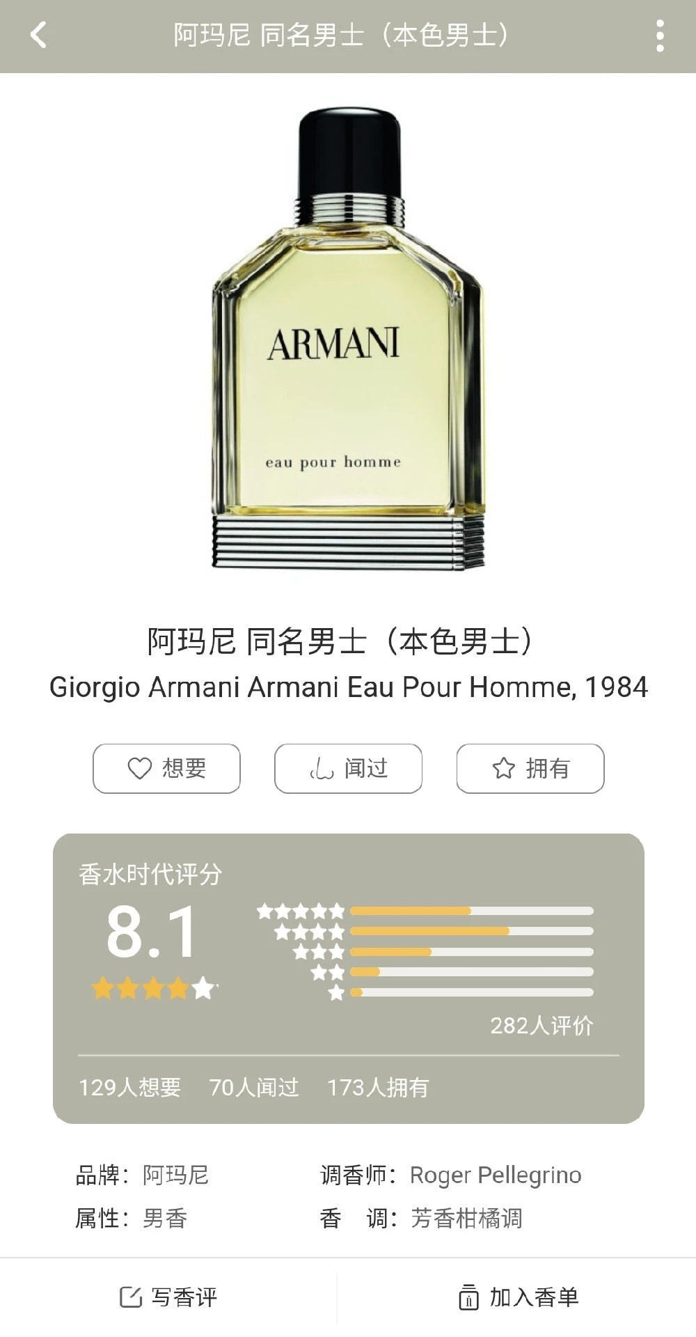 160625-83 Armani EDT eau pour homme 50ml 1.7oz