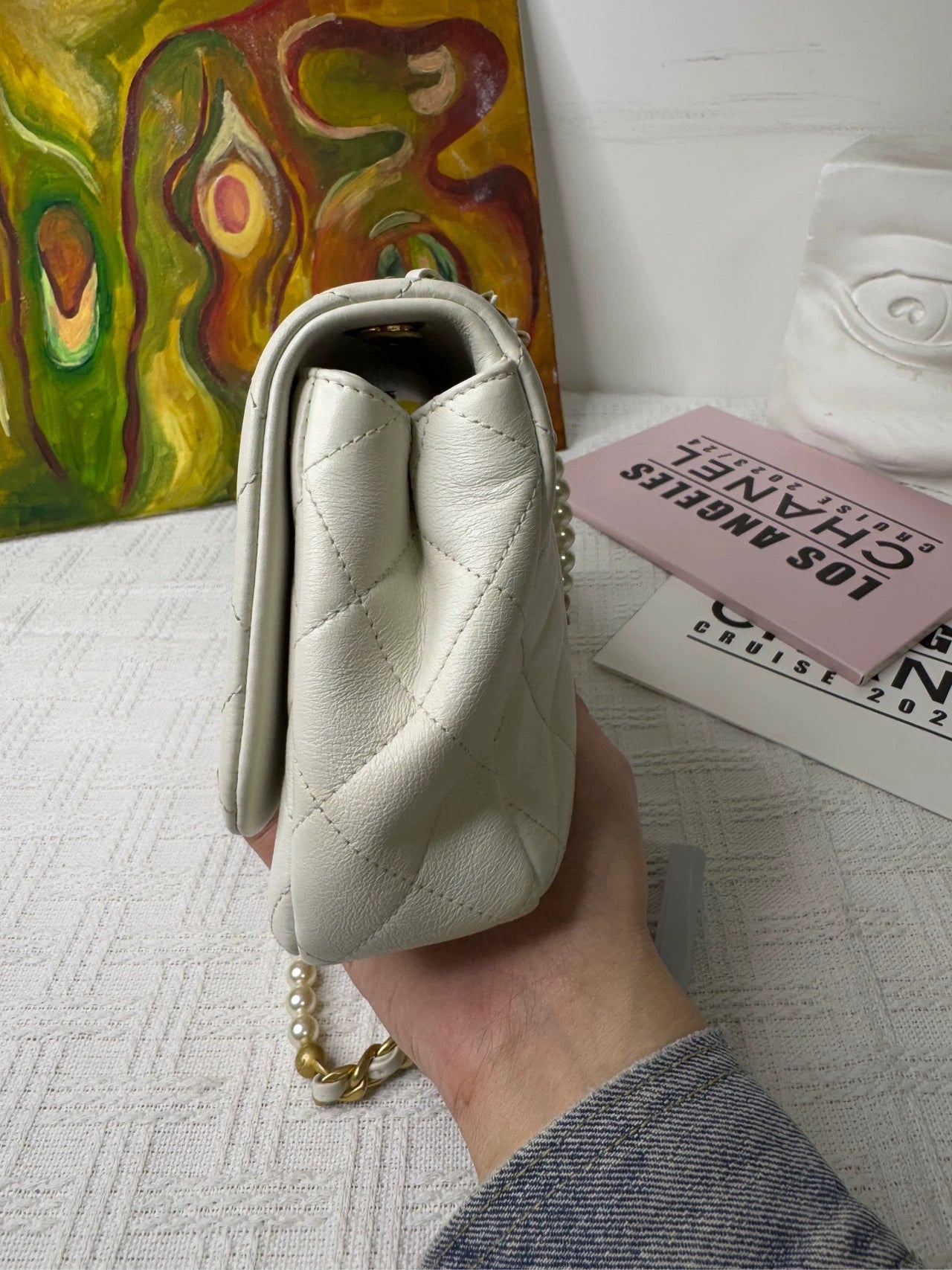 150626-bag-15 Chanel white lychee cowhide cc handbag