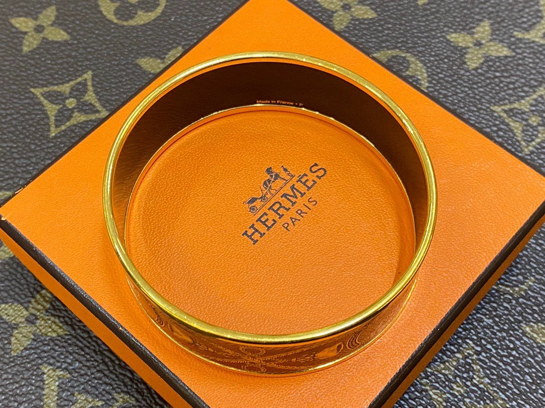 281024-59 Auth HERMES Email Bracelet Bangle Blanc Size 20mm