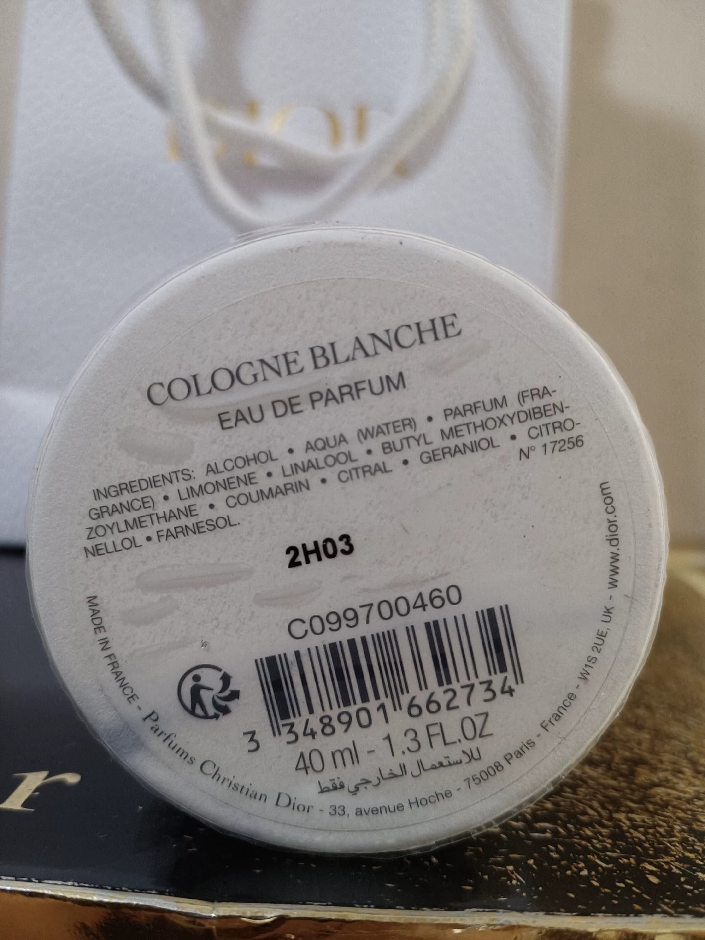 131125-39 Christian Dior Eau de Cologne EDC 40ml 1.4oz
