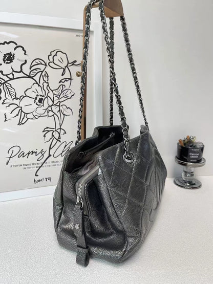 221124-41 CHANEL grey handbag TOTE bag