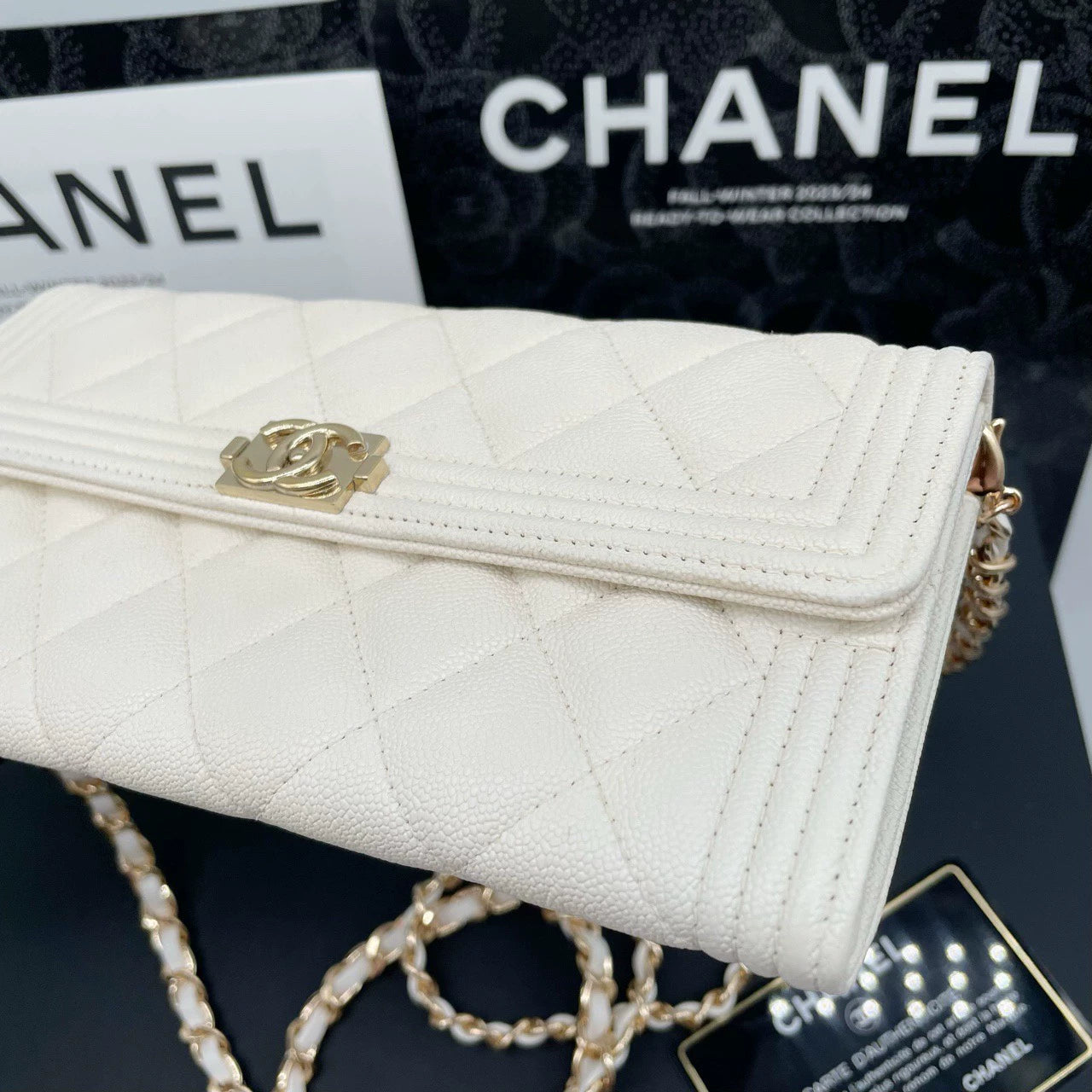 051124-30 Auth CHANEL CF CC Classic Long Flap Wallet