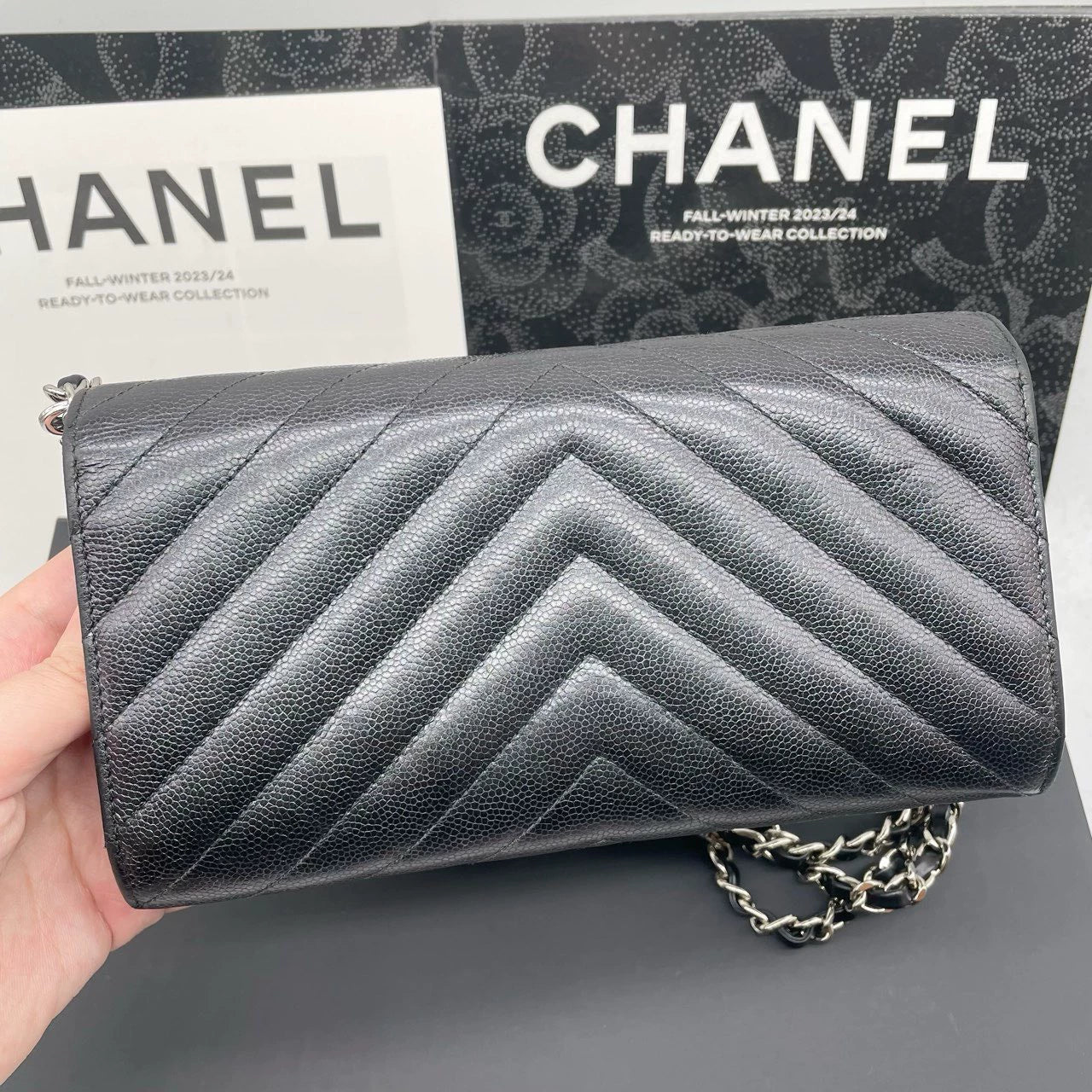 051124-37 Auth CHANEL CF CC Classic Long Flap Wallet