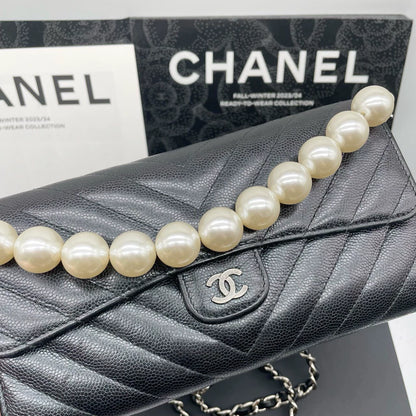 051124-37 Auth CHANEL CF CC Classic Long Flap Wallet