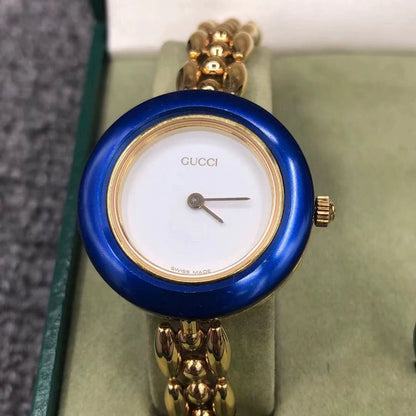 291024-56 Auth Gucci Change Bezel 3 Colors Gold Dial Watch