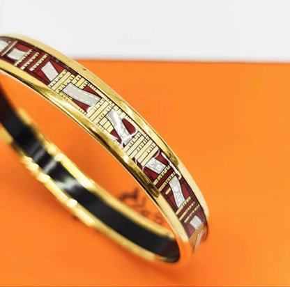 281024-7 Auth Hermes Narrow bangle in enamel bracele