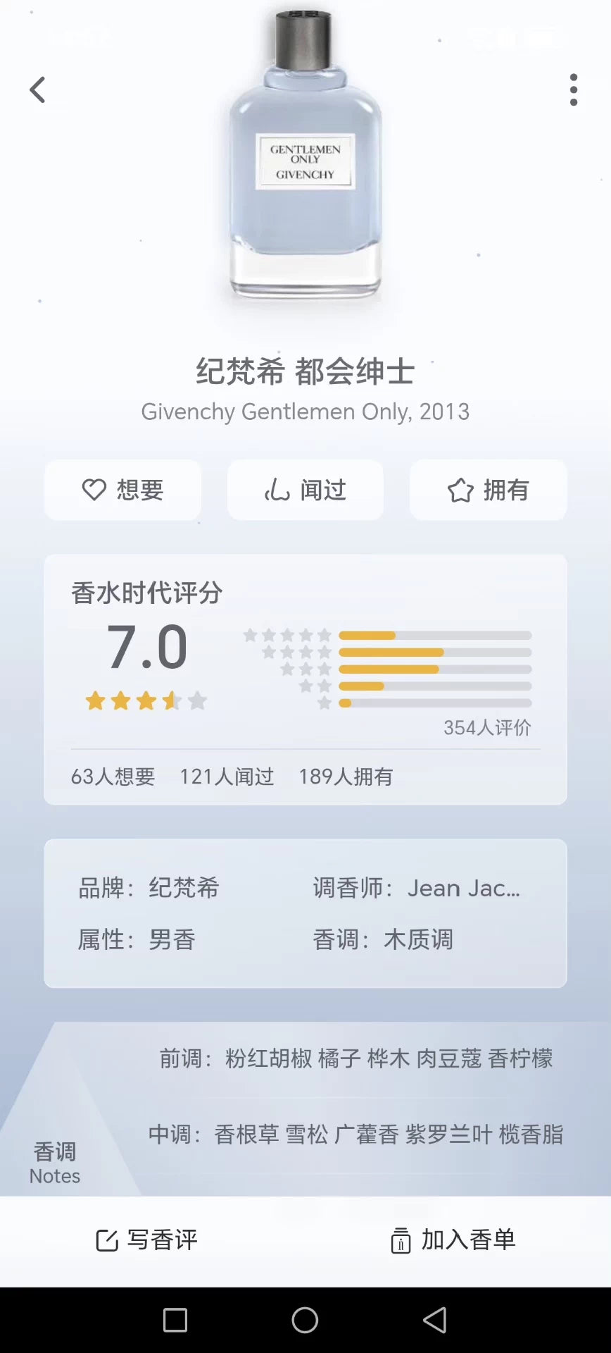 210226-27 CK Givenchy Gentleman 50ml 1.7 oz EDT