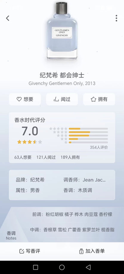 210226-27 CK Givenchy Gentleman 50ml 1.7 oz EDT