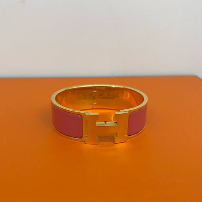 281024-36 Auth HERMES Clic Clac H Bracelet Bangle Blanc Size GM