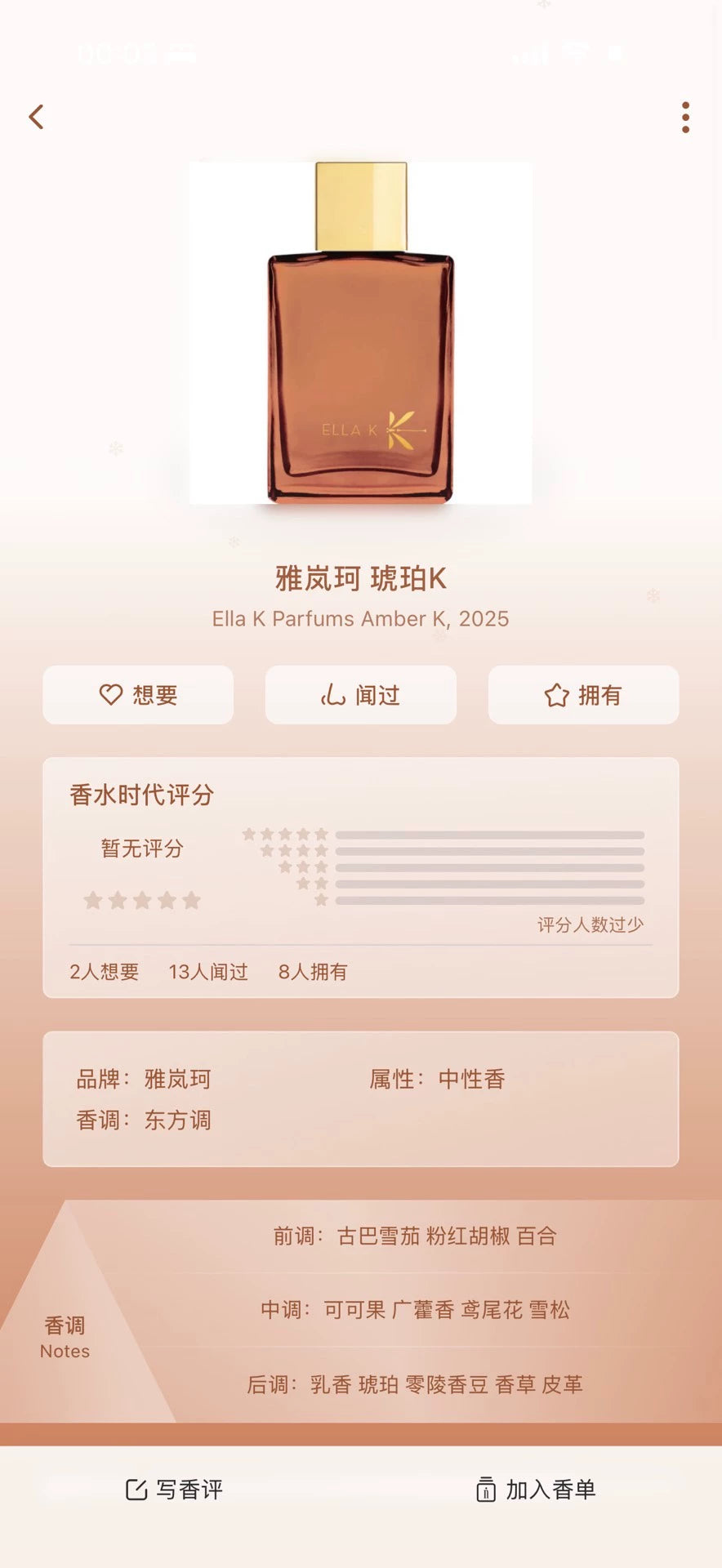 180826-35 ELLAK Amber Perfume 100ml 3.4 oz