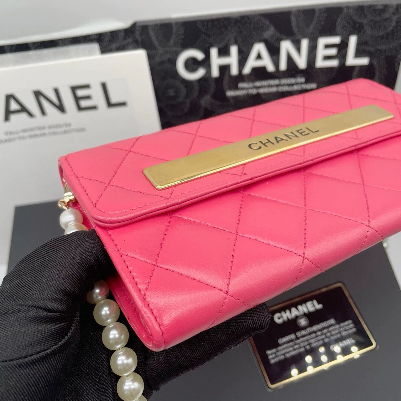 051124-26 Auth CHANEL CF CC Classic Long Flap Wallet