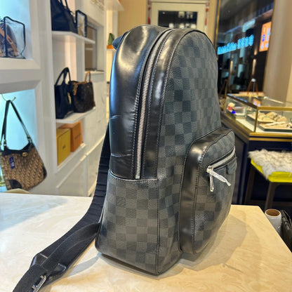 191024-8 LV Louis Vuitton Josh series black -gray checkerboard men's backpack, size: 30 × 40 × 12, 17 years of coding 18 years of tickets with tickets, color as shown in the figure ~