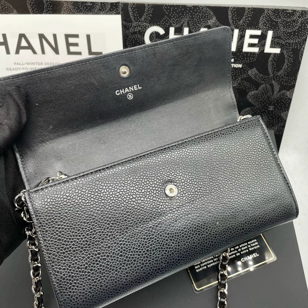 051124-38 Auth CHANEL CF CC Classic Long Flap Wallet