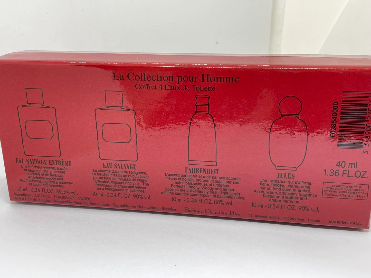 230925-17 Christian Dior Jules Eau de Toilette EDT 4 x 10ml 0.3oz