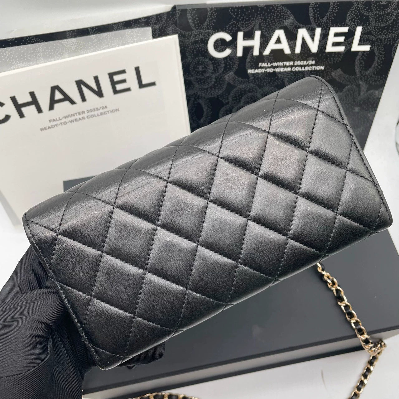 051124-35 Auth CHANEL CF CC Classic Long Flap Wallet