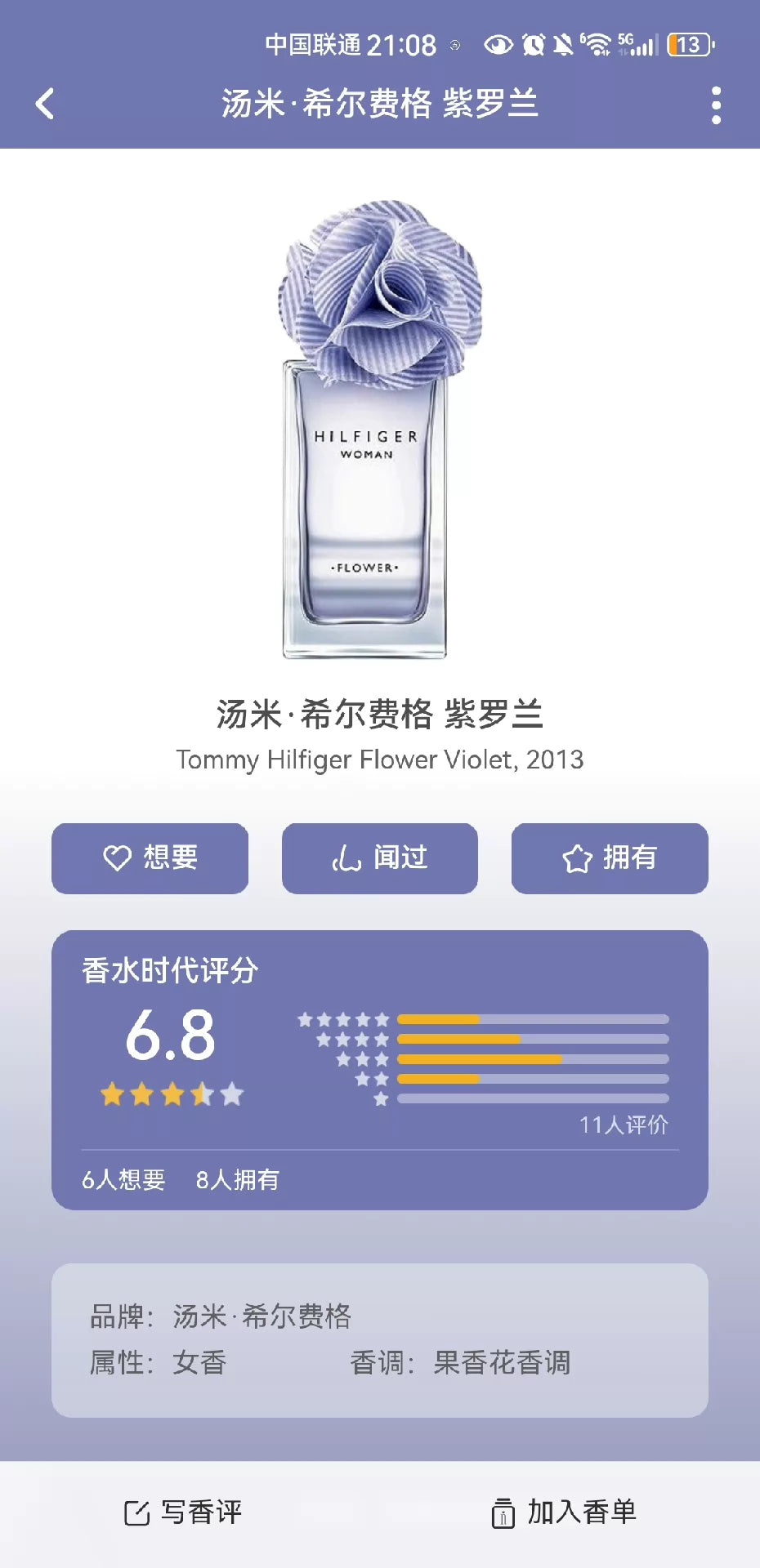 020426-175 Tommy Hilfiger Violet Parfum 50ml 1.7 oz