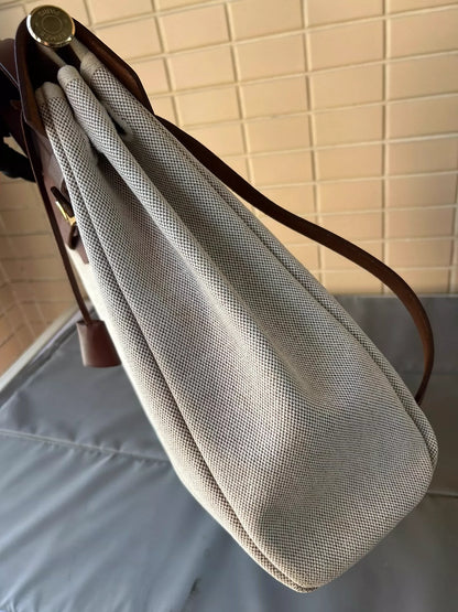 100625-38 Auth Hermes Herbag PM 31 canvas Tote handbag shoulder bag