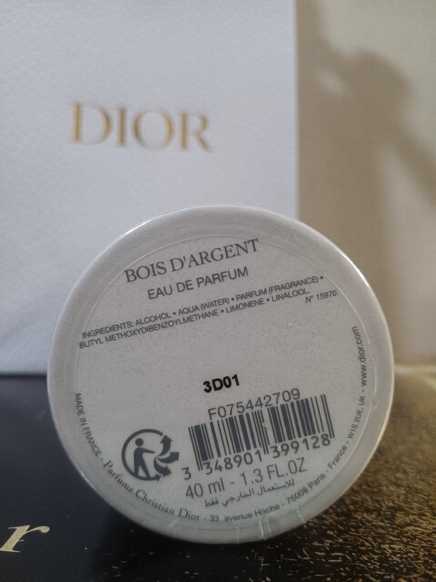 131125-37 Christian Dior 40ml 1.4oz BOIS D'Argennt Eau de parfum