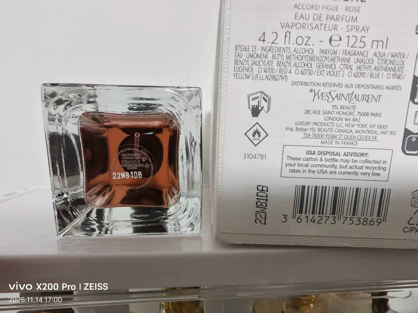 170126-87 Yves Saint Laurent 125ml 4.2oz