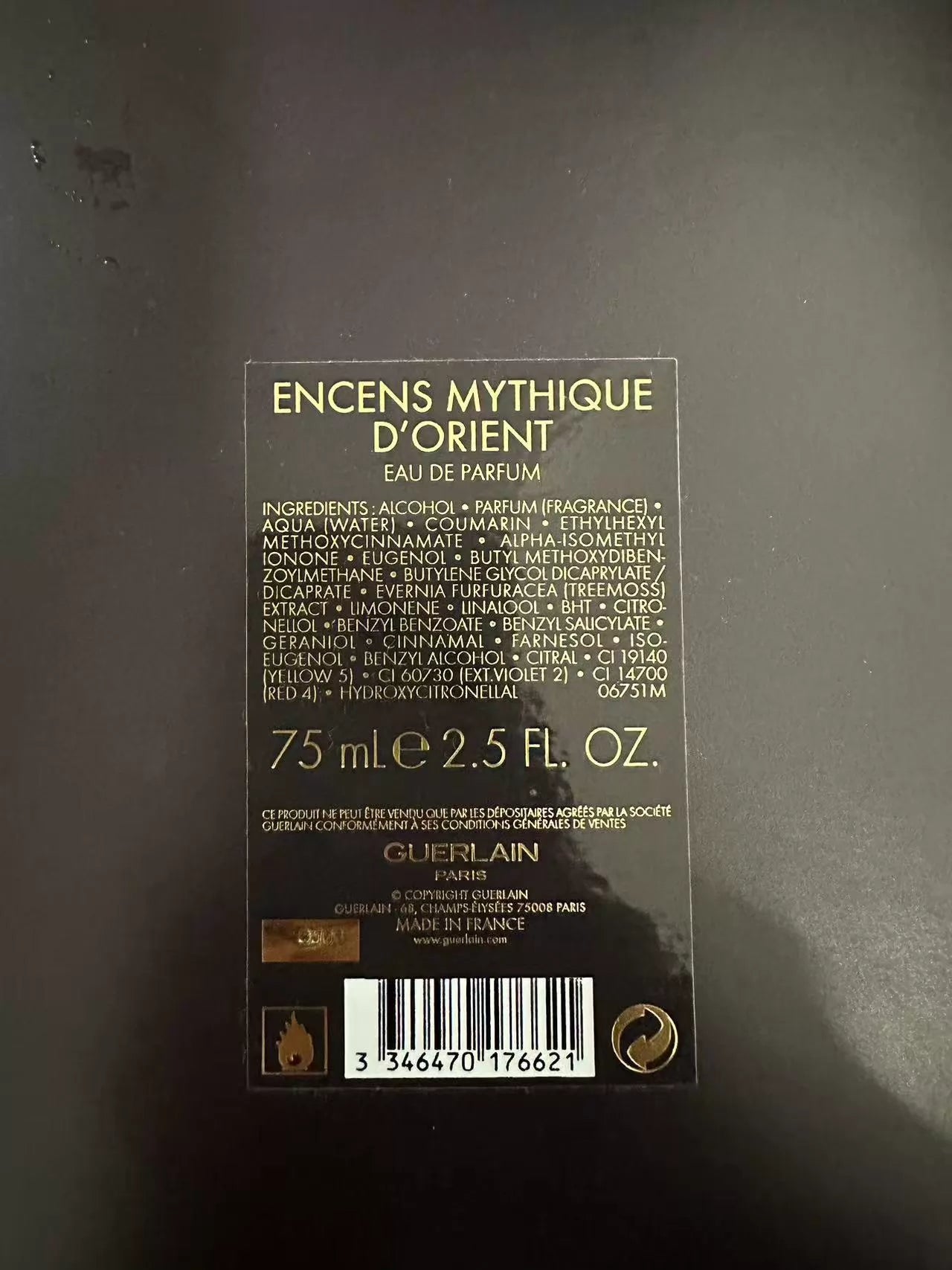 250826-36 Guerlain Encens Mythique D'prient 75ml EDP