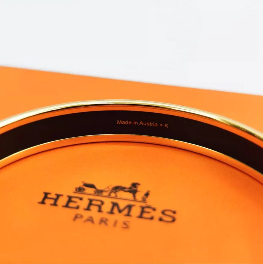 281024-7 Auth Hermes Narrow bangle in enamel bracele