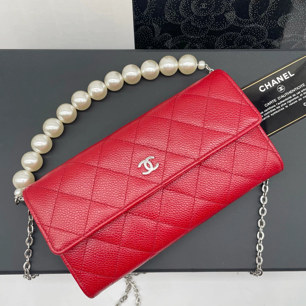 051124-33 Auth CHANEL CF CC Classic Long Flap Wallet