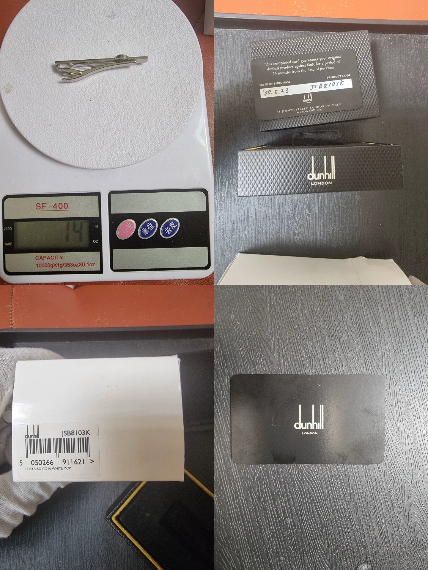 241025-79 Dunhill 925 silver tie clip