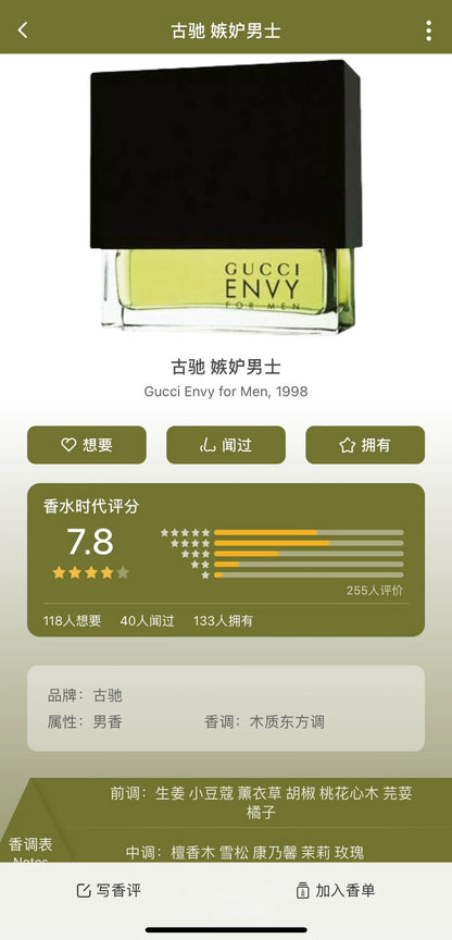 050926-115 Gucci Envy Men Envy EDT 50ml 1.7 oz