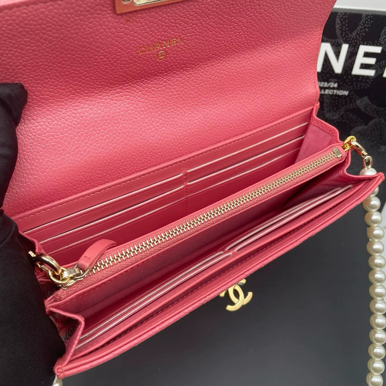 310725-42 Auth CHANEL CF CC Classic Long Flap Wallet