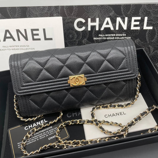 310725-41 Auth CHANEL CF CC Classic Long Flap Wallet