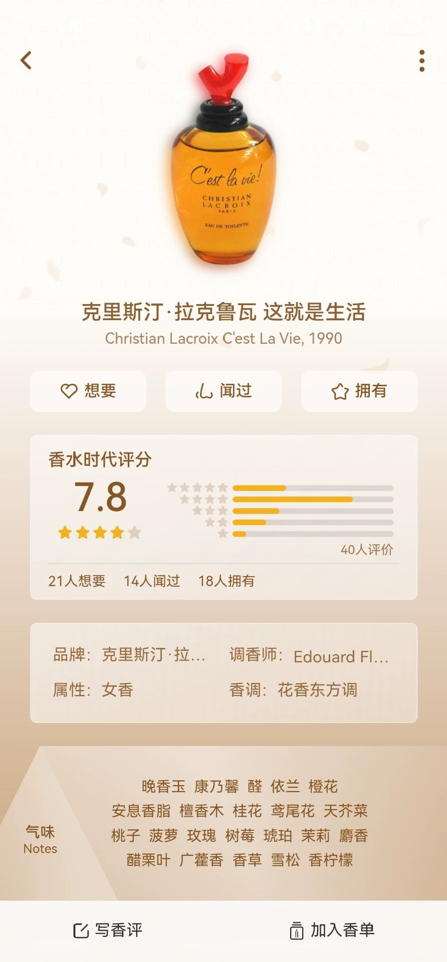 041125-112 Cest la vie Eau de Toilette EDT 50ml 1.7oz