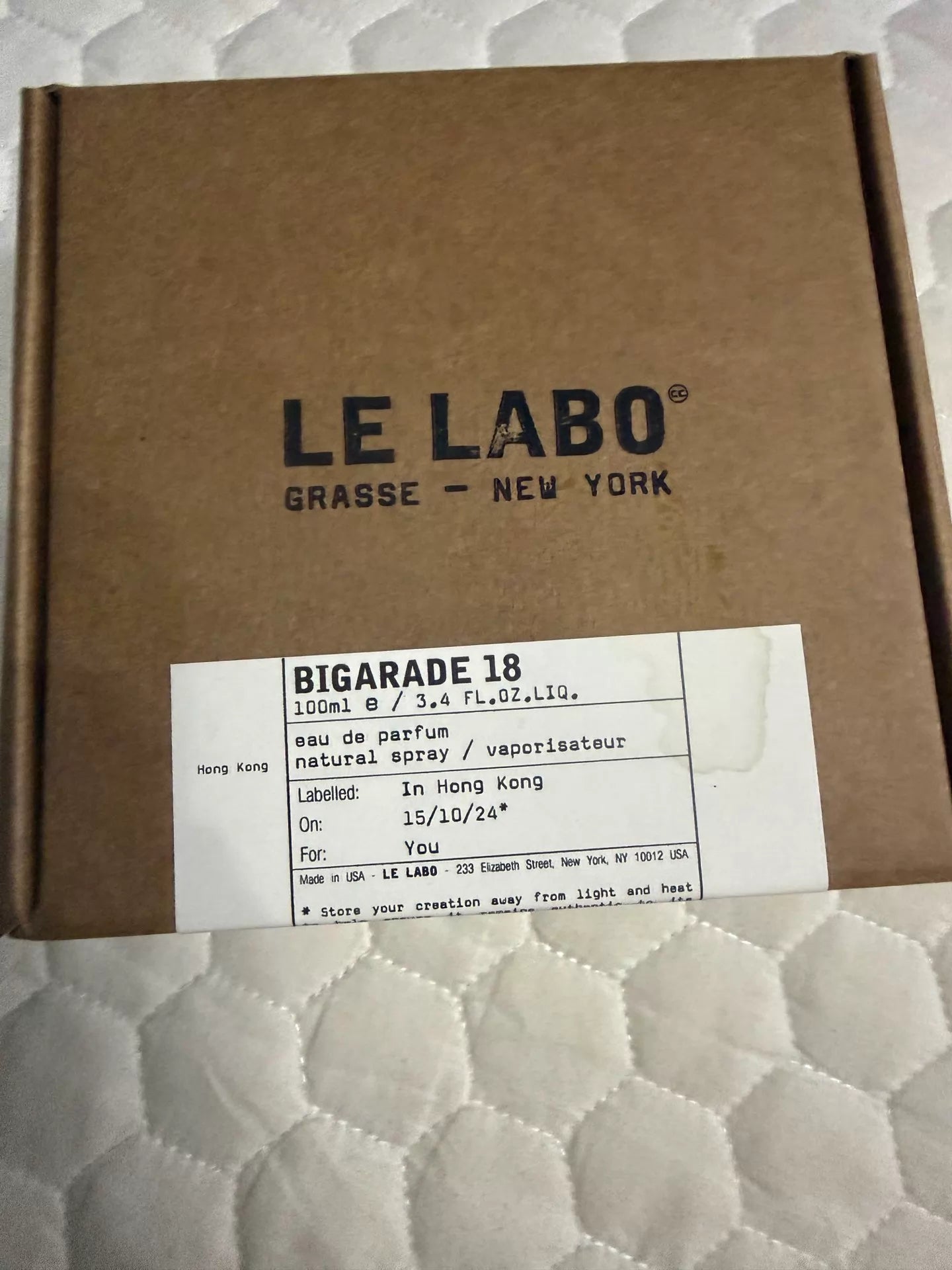 180826-12 lelabo No. Hong 100ml 3.4 oz
