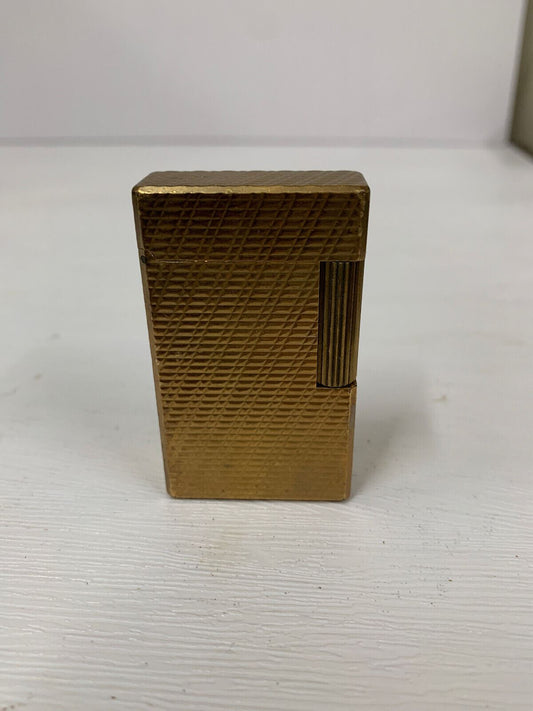 ST Dupont Lighter 20 Microns France, Engraved Rare Old Gold Plated
