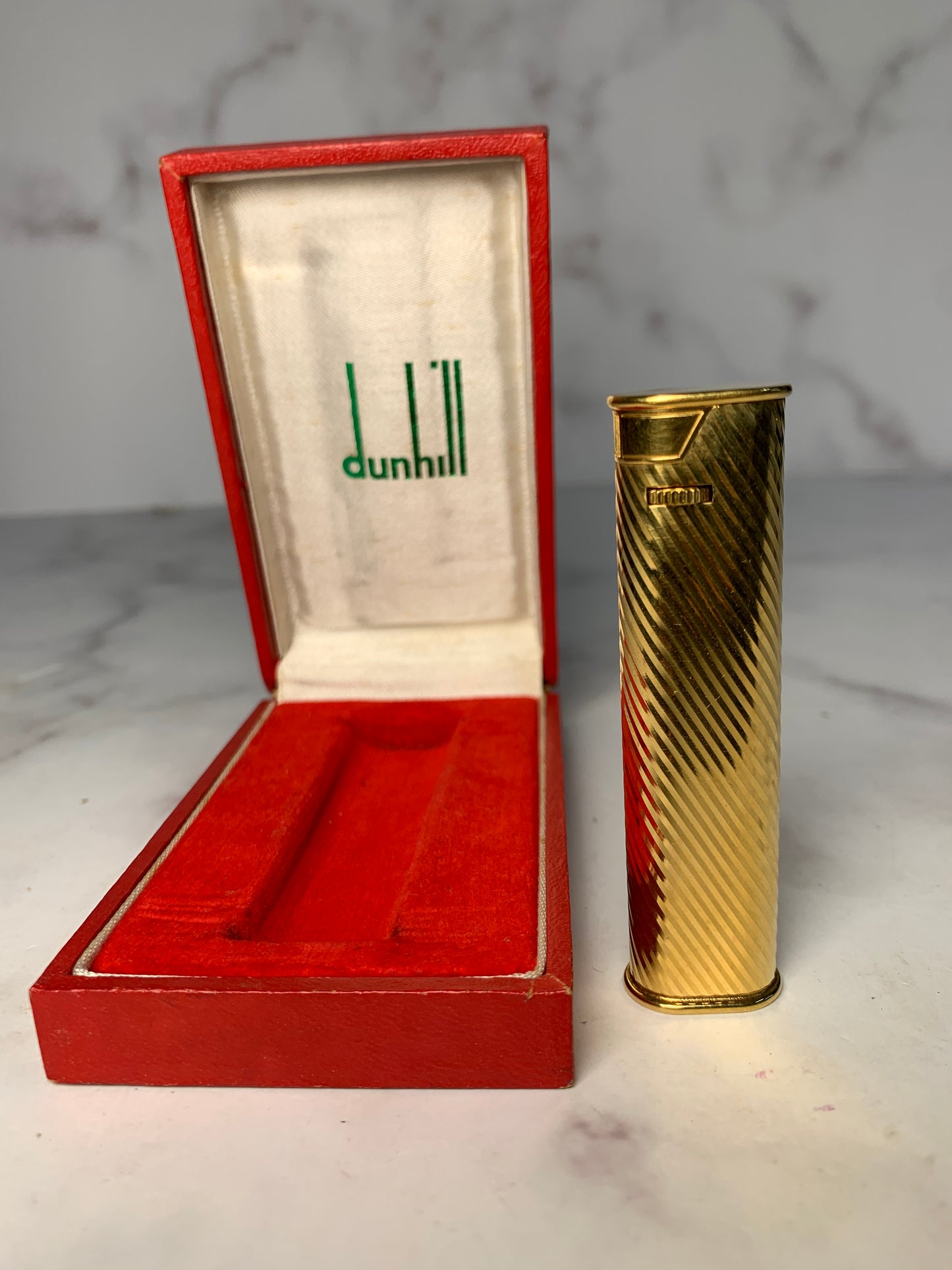 Rare Duhill golden tone lighter with box - 030124 2