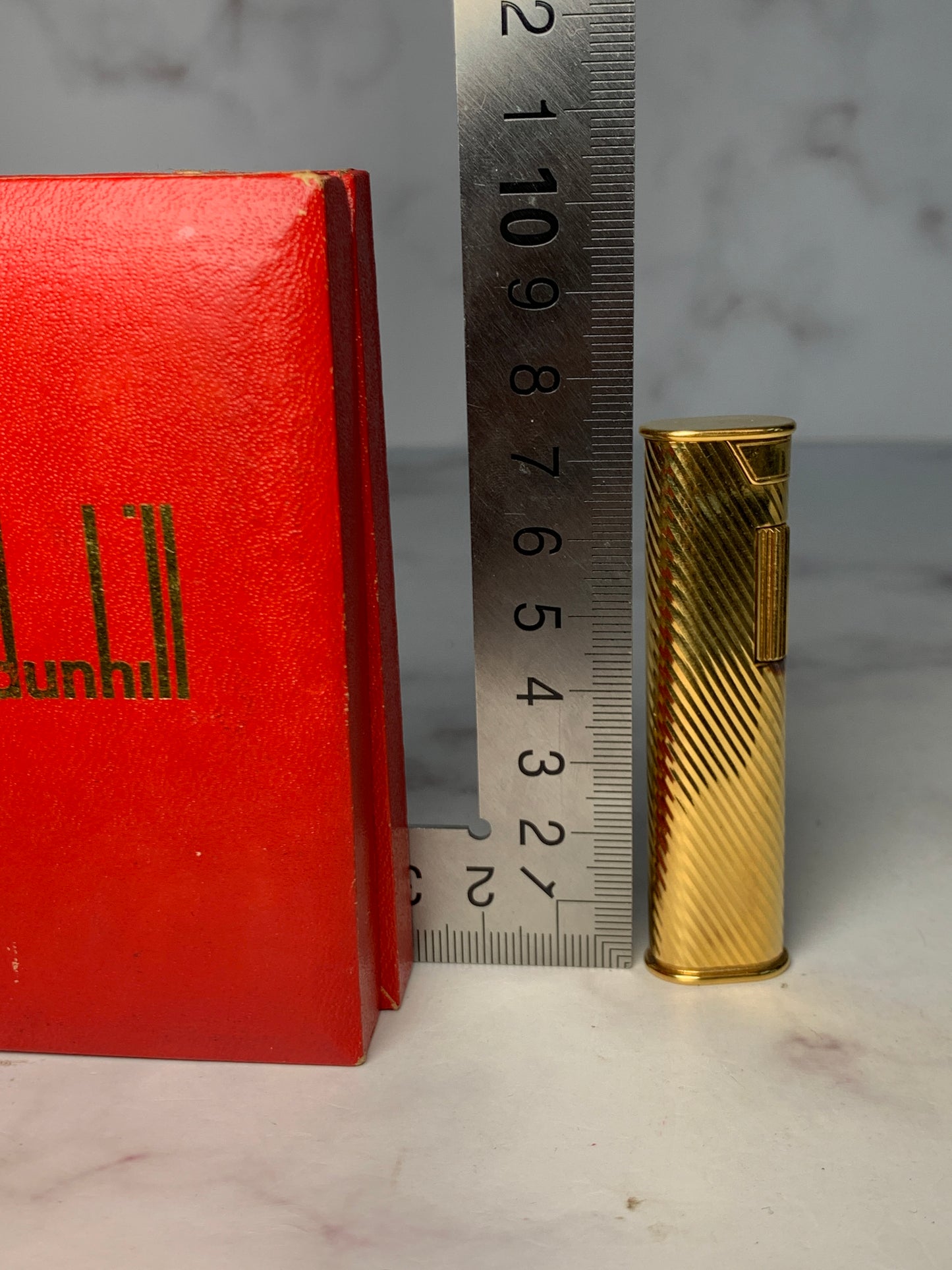 Rare Duhill golden tone lighter with box - 030124 2