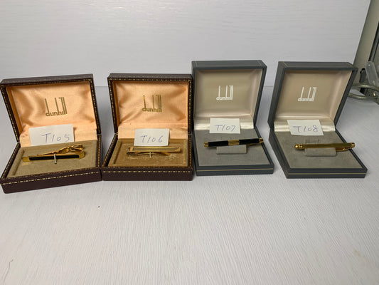 Vintage Gold tone Tie clip dunhill  cufflinks with box  - 3MAR