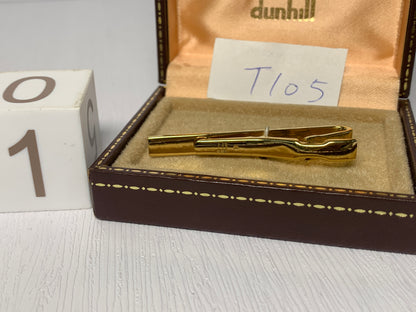 Vintage Gold tone Tie clip dunhill  cufflinks with box  - 3MAR