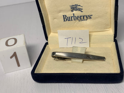 Vintage Gold tone Tie clip Burberrys  Givenchy cufflinks with box  - 3MAR