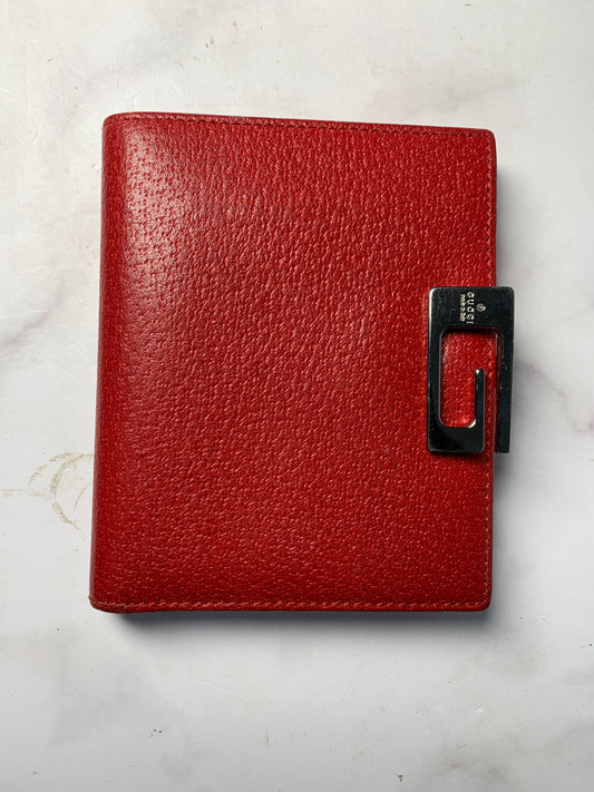 GUCCI red leather wallet good condition with coins bag - 060224