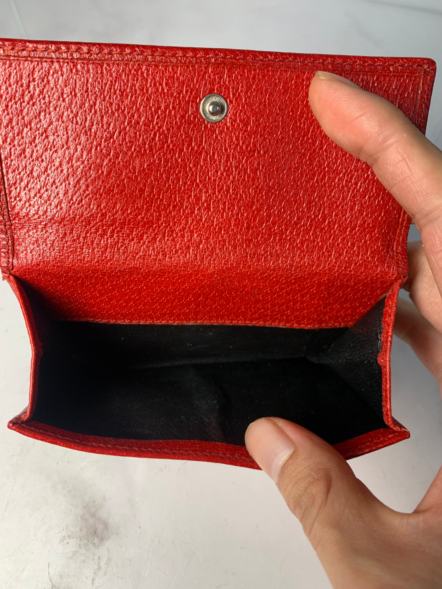 GUCCI red leather wallet good condition with coins bag - 060224