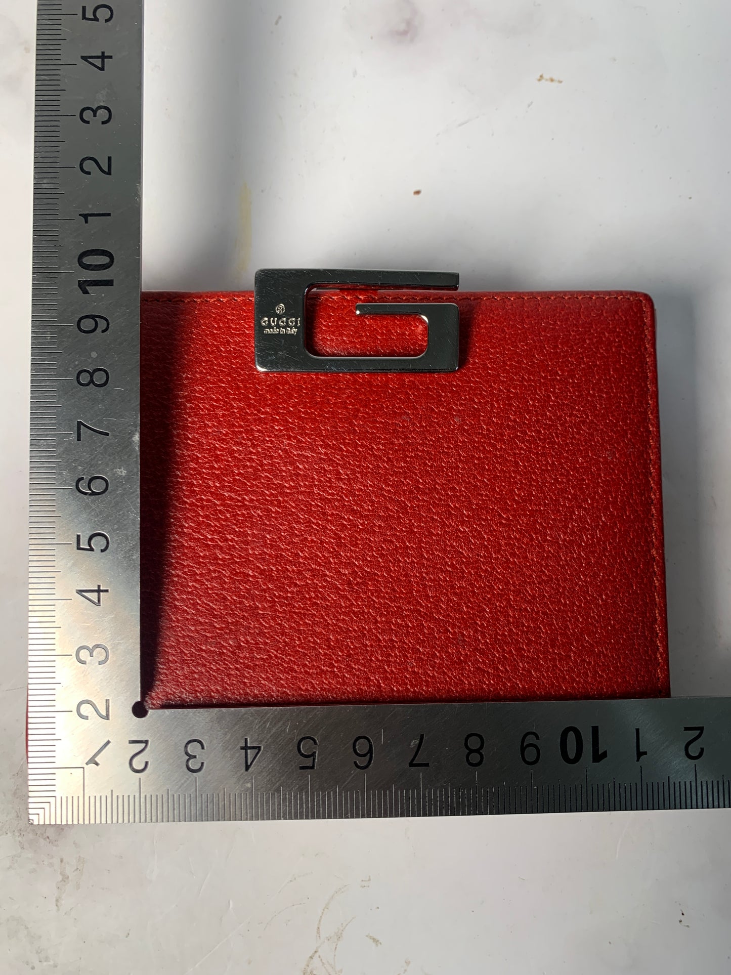 GUCCI red leather wallet good condition with coins bag - 060224