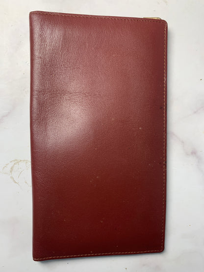 Cartier red leather wallet  with coins bag - 060224