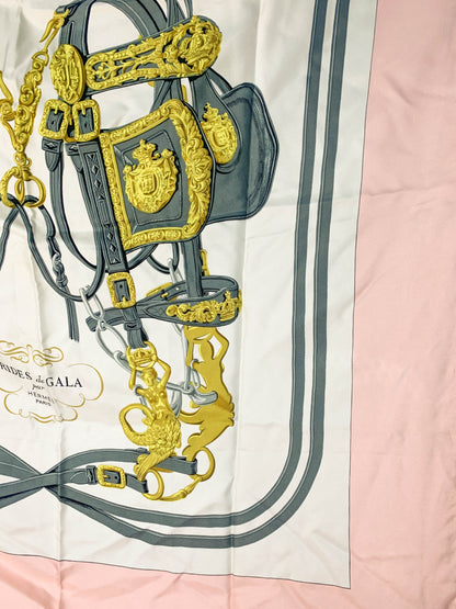 Rare Auth Hermes silk scarf pink   35" x 35" -  220224