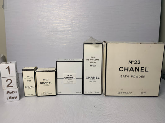 Rare Chanel no.22 eau de toilette 50ml parfum 7.5ml 15ml Bath Power - 12FEB22