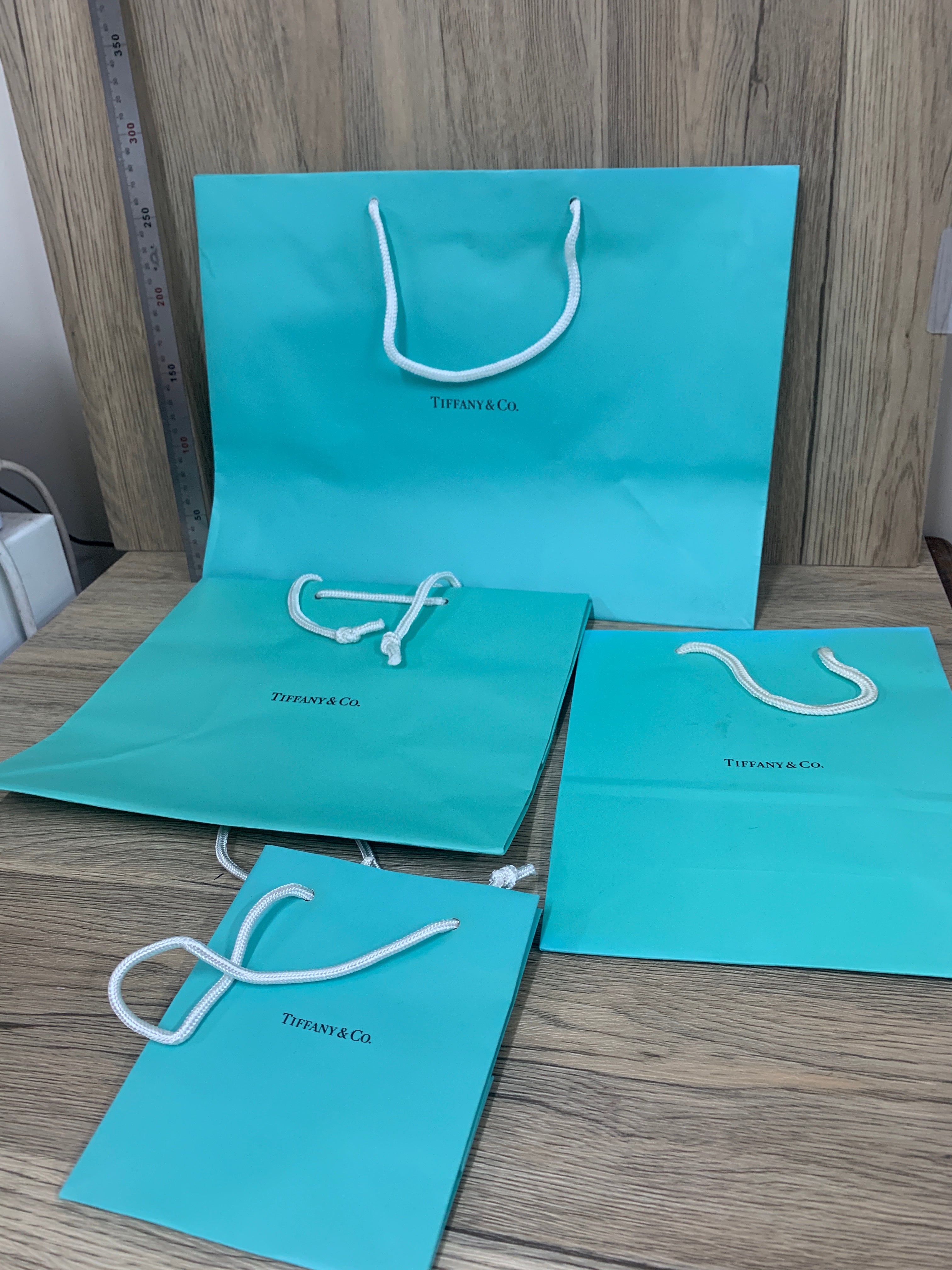 Used Tiffany Co. Gift paper bag set for jewelry wallet 4 paper bag