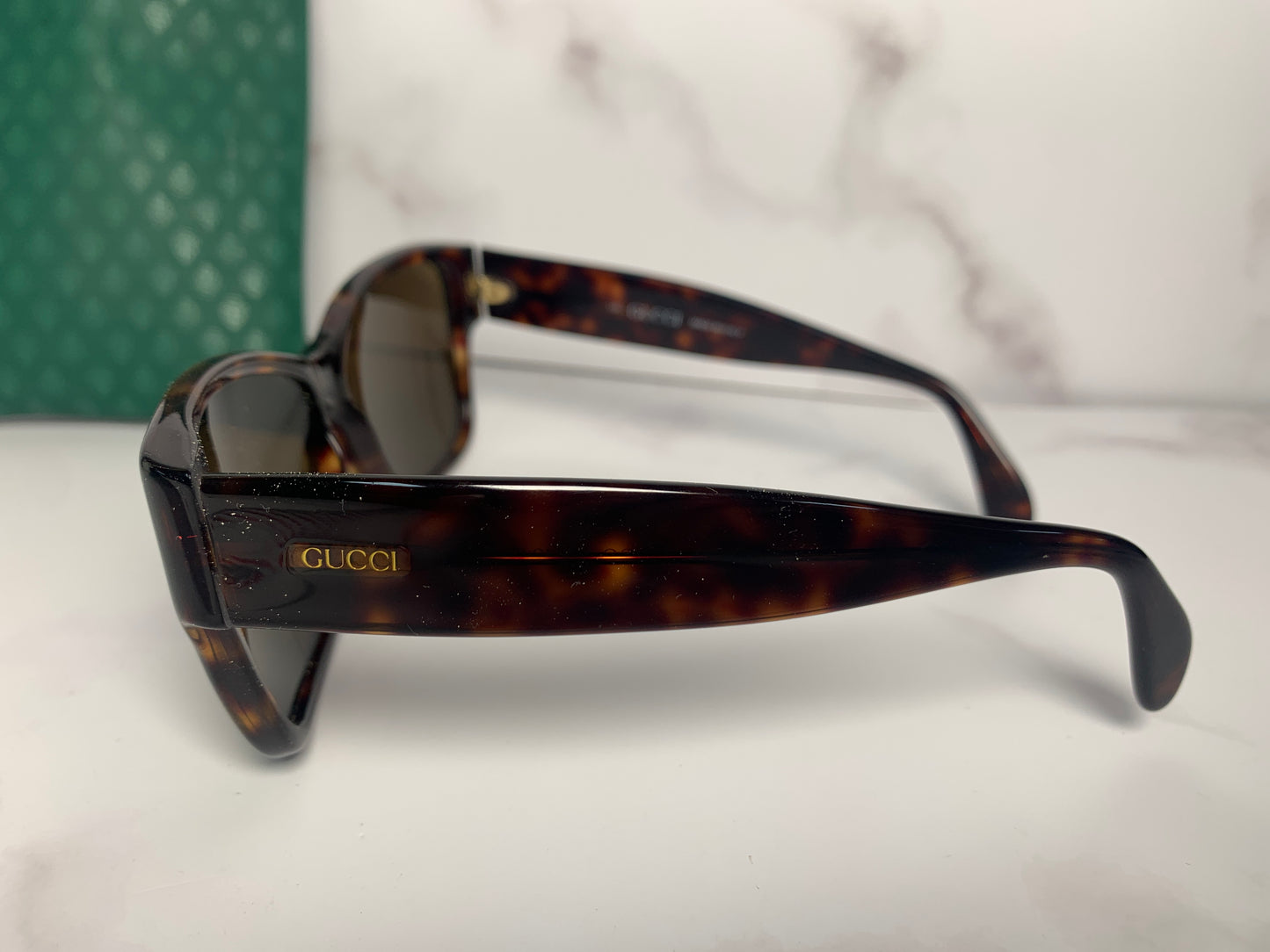稀有 Gucci 太陽眼鏡棕色帶袋 - 110823-11