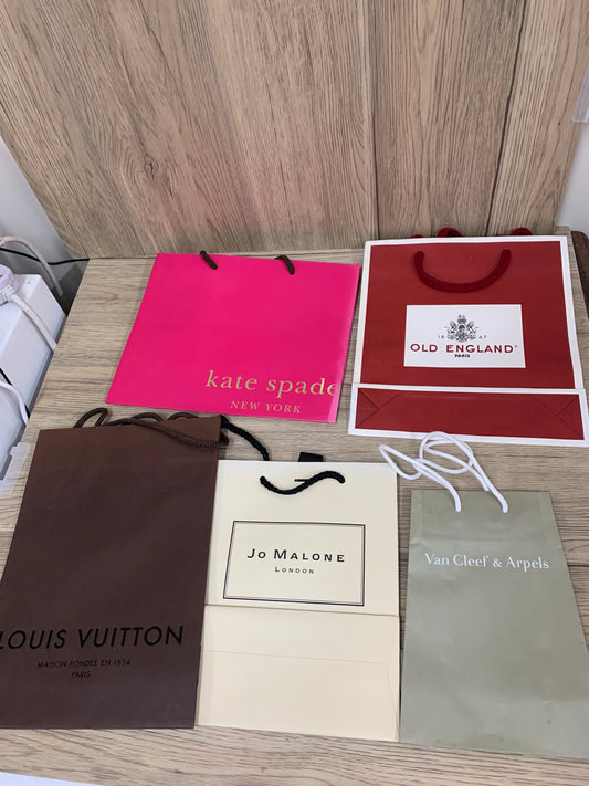 Authentic Jo Malone paper bag x 5 set  LV louis vuitton Kate spade old england for gift wallet cosmetic