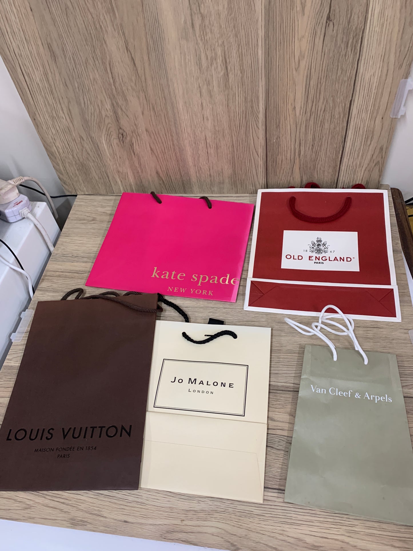 Authentic Jo Malone paper bag x 5 set  LV louis vuitton Kate spade old england for gift wallet cosmetic
