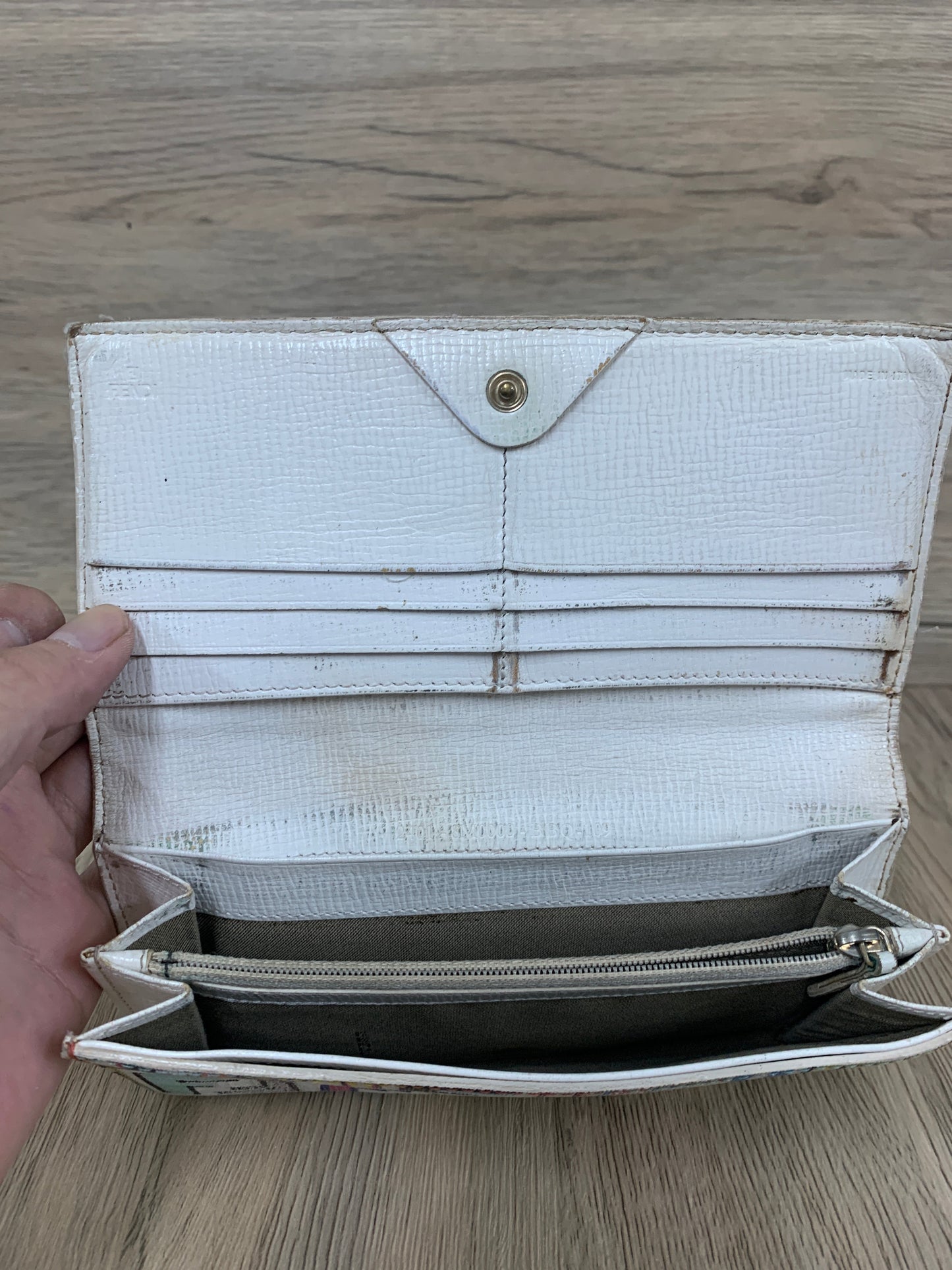 Vintage Fendi long wallet white with coins bag - 16AUG22